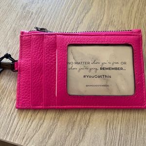 Aimee Kestenberg  leather pink zip lanyard